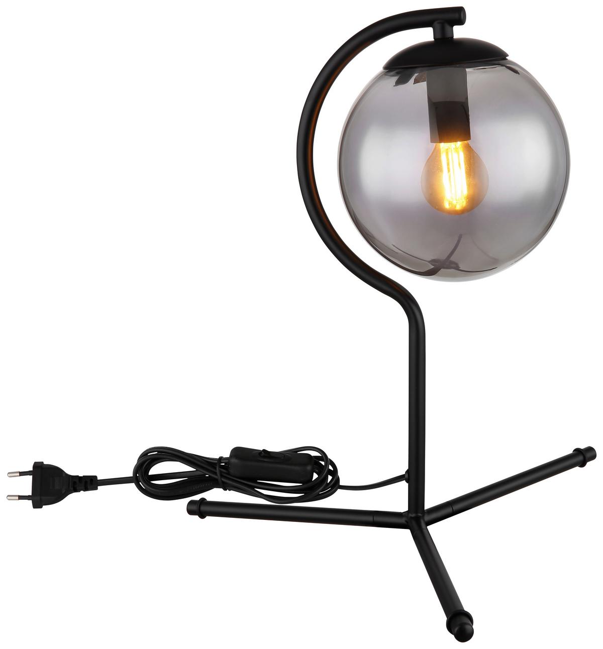 TISCHLEUCHTE PORRY SCHWARZ D: 35CM 1-FLM. - Schwarz, Basics, Glas/Metall (35/35cm) - Globo