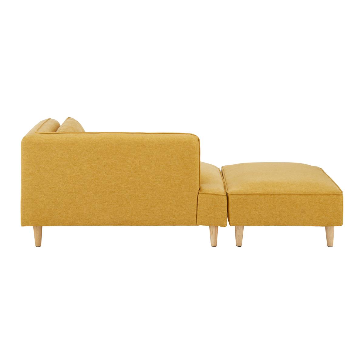 Sofa Fanny Gelb Leinenoptik mit Hocker - Gelb/Naturfarben, MODERN, Holz/Textil (154/55/73cm) - Bessagi Home