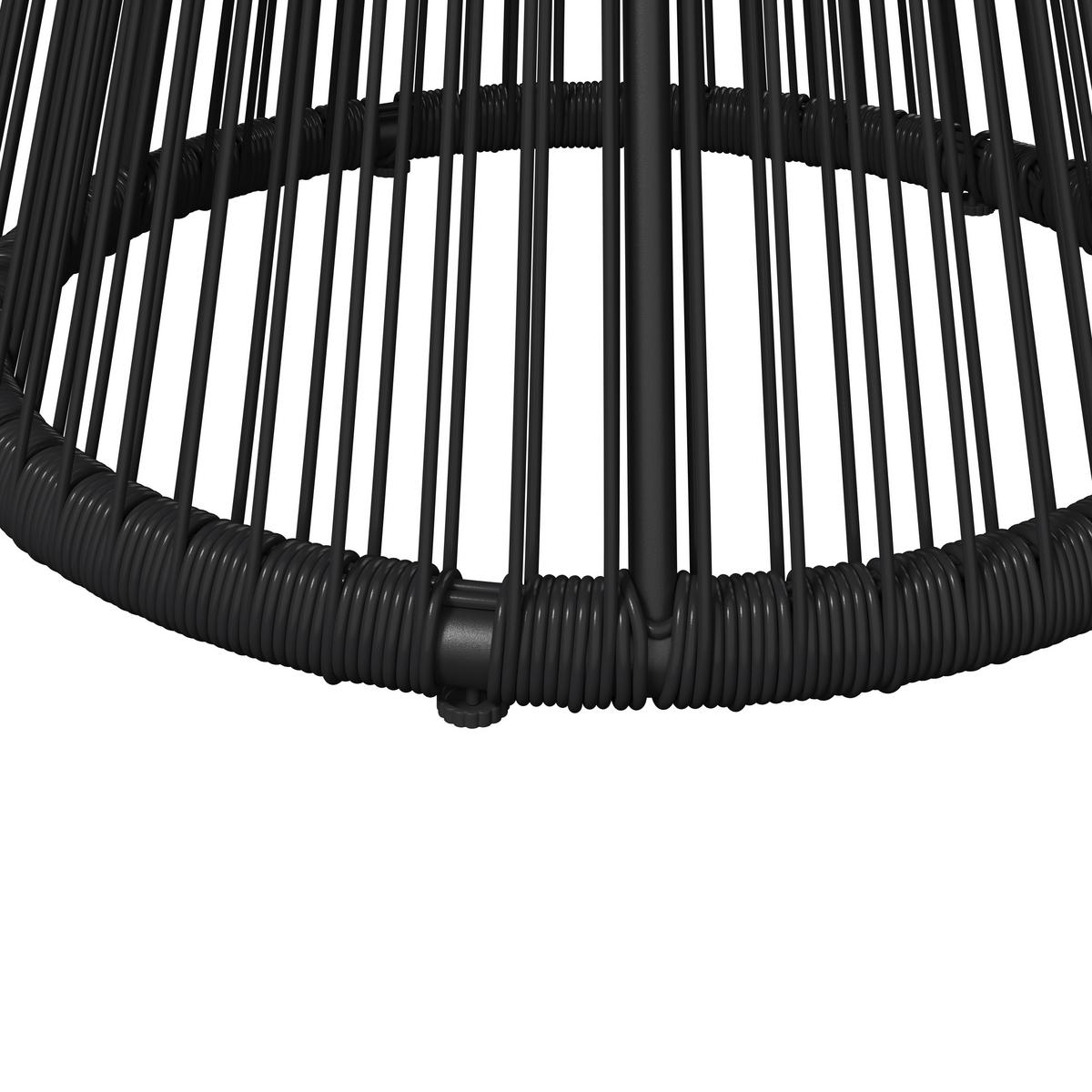 Gartenbeistelltisch Ruffy Schwarz Solar - Schwarz, MODERN, Kunststoff/Metall (55/48/55cm) - Bessagi Garden