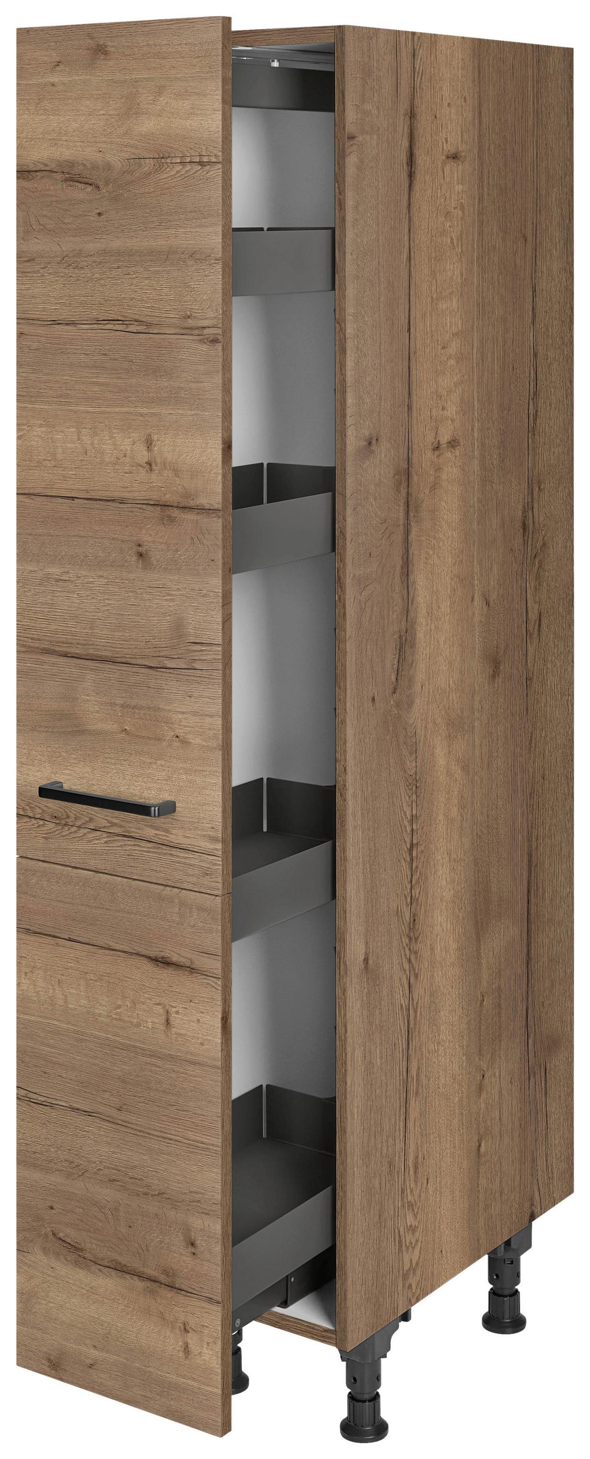 Apothekerschrank Structura Eiche dunkel - Eiche dunkel/Schwarz, MODERN, Holzwerkstoff/Metall (30/168/58cm) - Nobilia