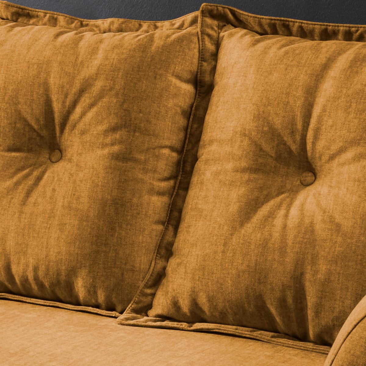 3-Sitzer-Sofa Baggio Gelb Velours - Gelb/Buchefarben, MODERN, Holz/Textil (236/94/103cm) - Livetastic