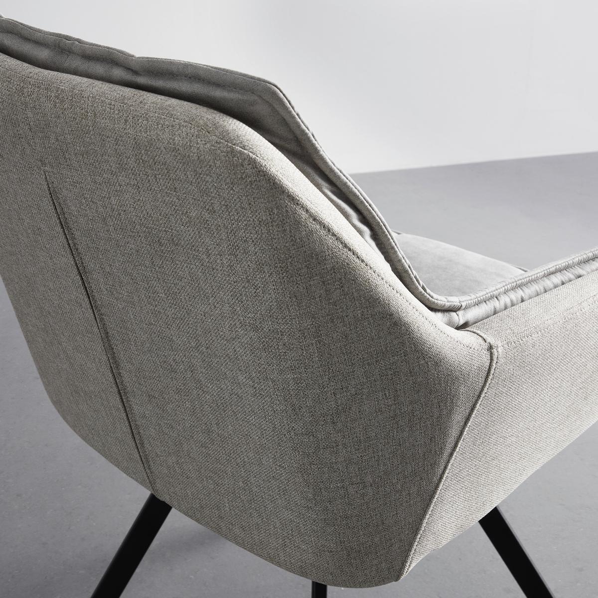 Naslanjač Billy, Bež, Vrtljiv - črna/bež, Moderno, kovina/tekstil (62/85/62cm) - Bessagi Home