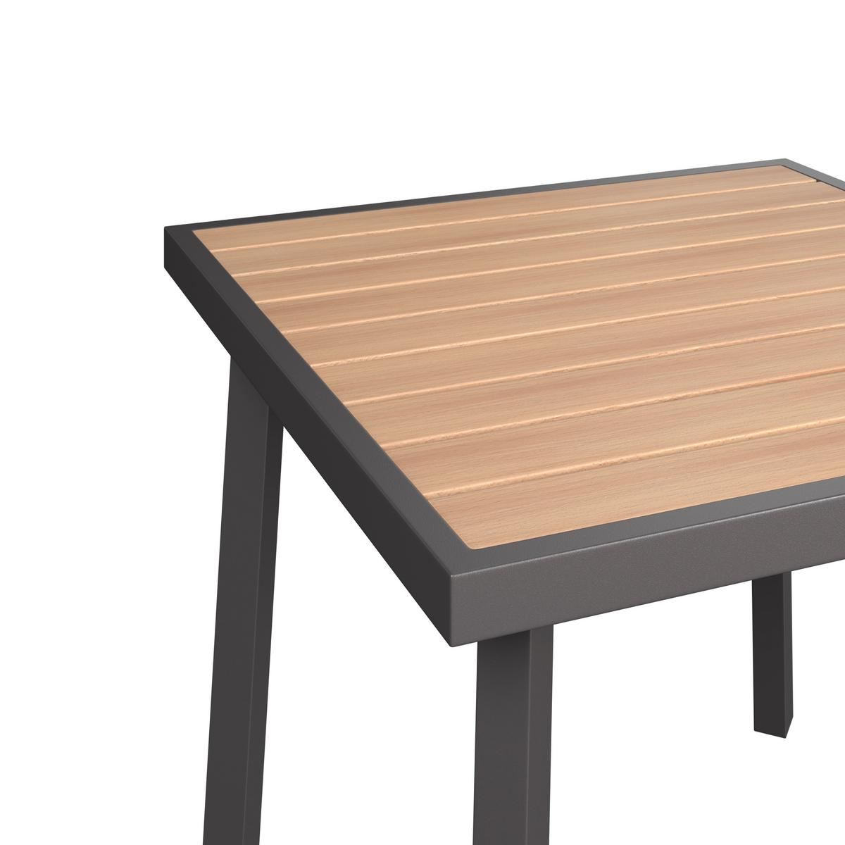 Gartentischgruppe Washington 1 Naturfarben/Grau, 5-teilig - Dunkelgrau/Naturfarben, Basics, Kunststoff/Textil (89/89/75cm)