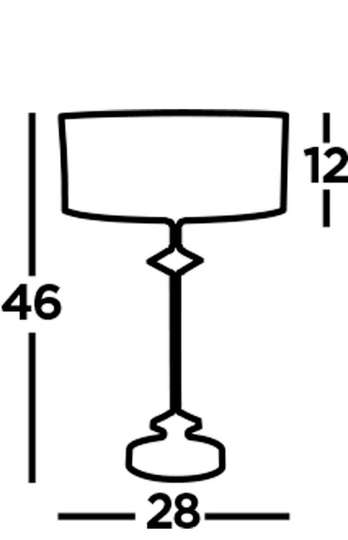 Asztali Lámpa Eu7651cc - krómszínű/fekete, Design, műanyag/bőr (46/28cm)