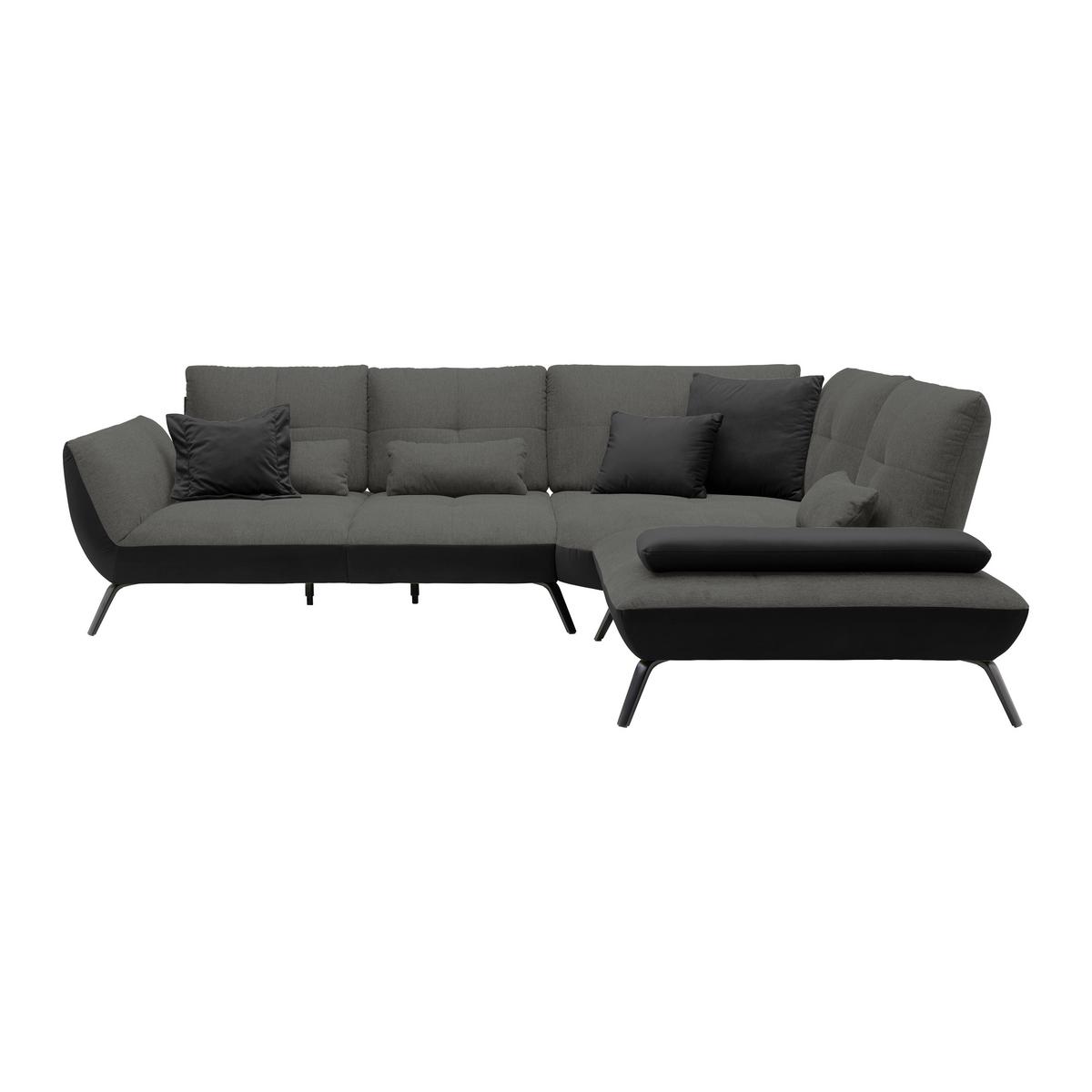 Wohnlandschaft Trendy Anthrazit/Schwarz - Anthrazit/Schwarz, MODERN, Holzwerkstoff/Textil (310/93/250cm) - Premium Living