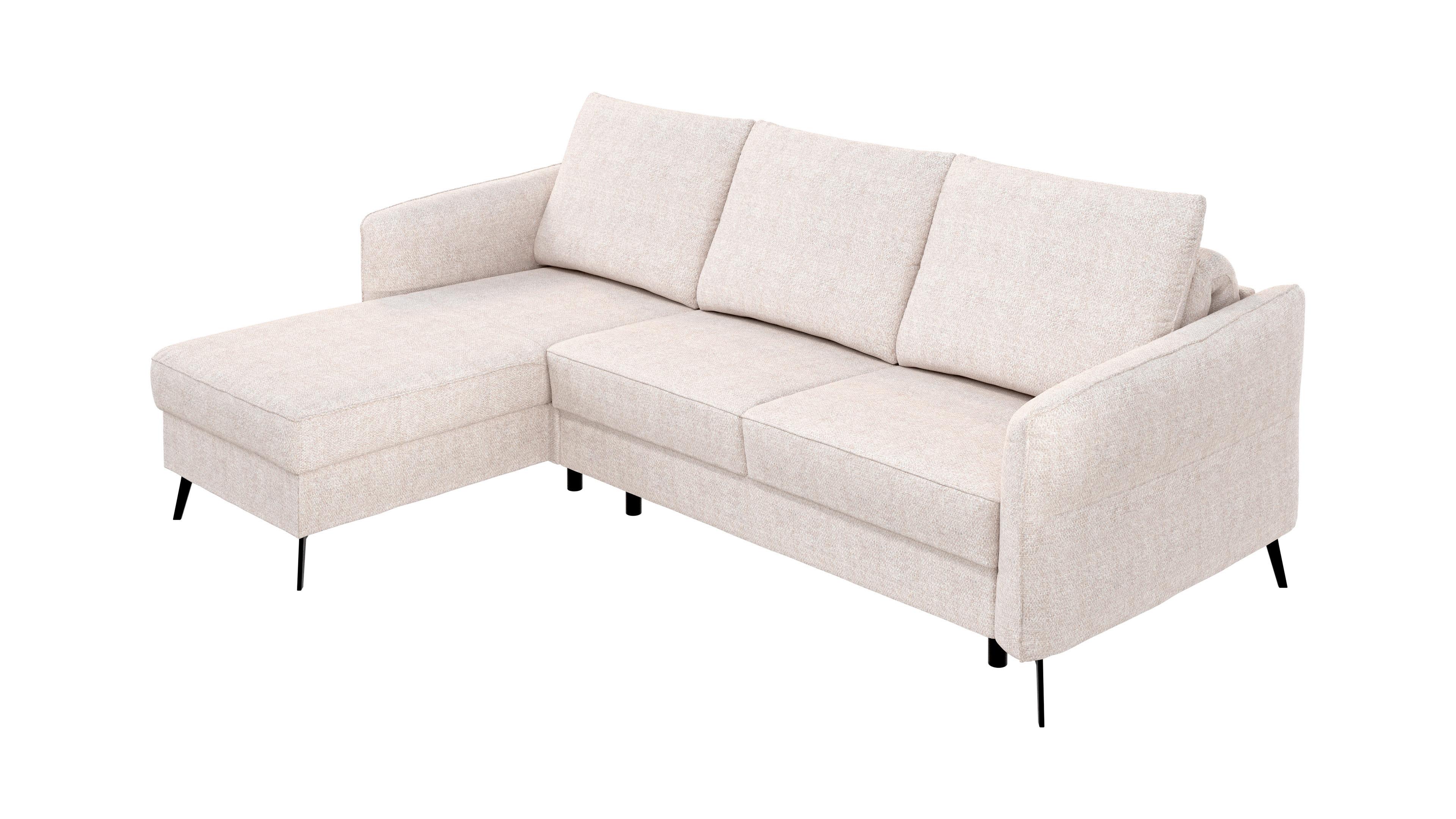 Sarokkanapé Ágyfunkcióval Viva - bézs, Konventionell, faalapú anyag/textil (167/88-109/247cm) - Premium Living