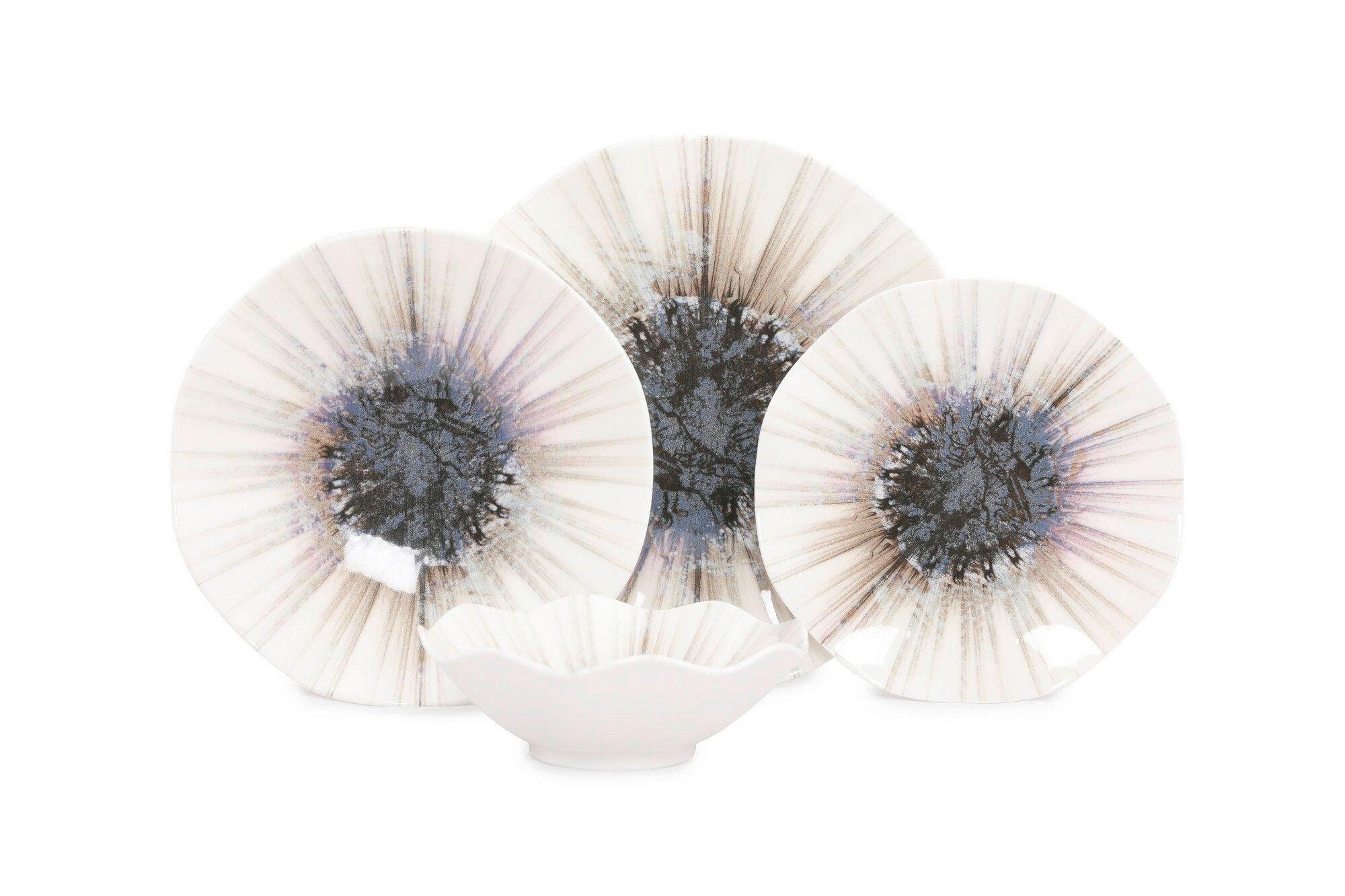 SERWIS OBIADOWO-ŚNIADANIOWY ONEGA - różnokolorowy, Basics, ceramika