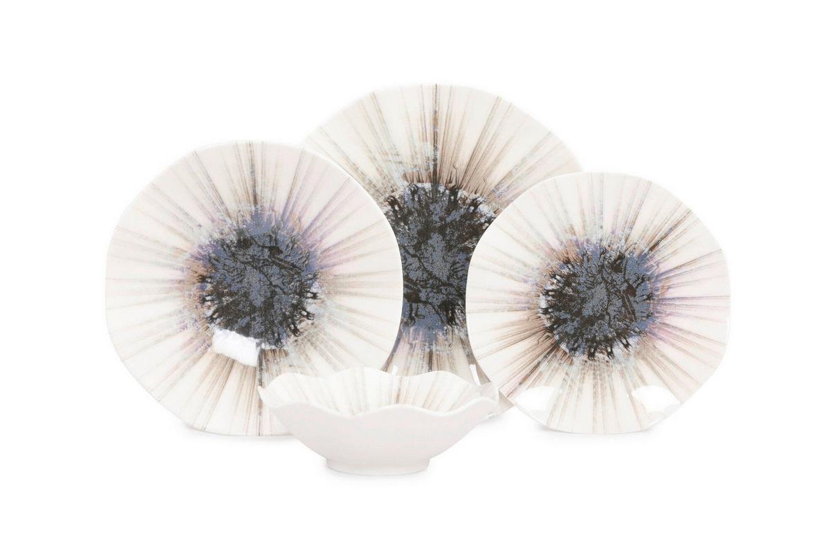 SERWIS OBIADOWO-ŚNIADANIOWY ONEGA - różnokolorowy, Basics, ceramika