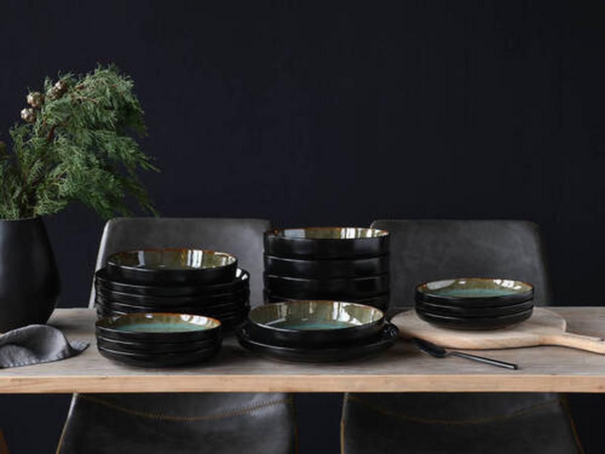 Tafelservice Nordic Fjord Grün, 18-teilig - Grün, Trend, Keramik - Creatable