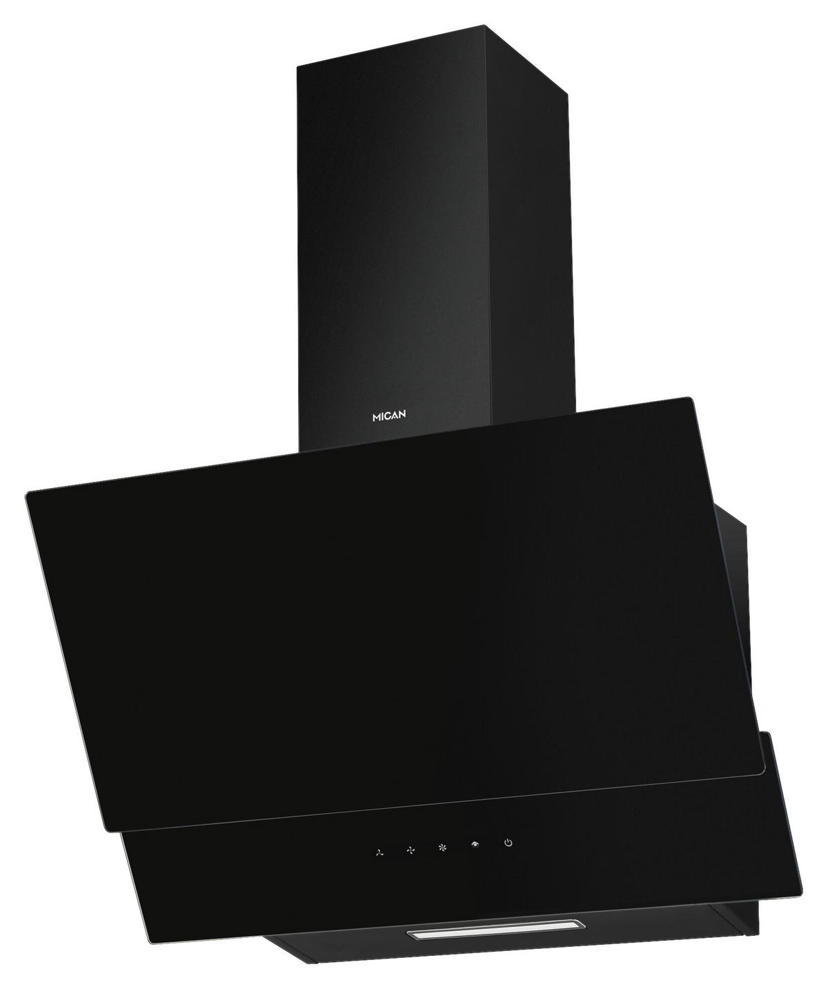 Dunstabzugshaube 60290, Ab-/Umluftbetrieb - Schwarz, MODERN, Glas (60/75,8-113,8/37,6cm) - Mican