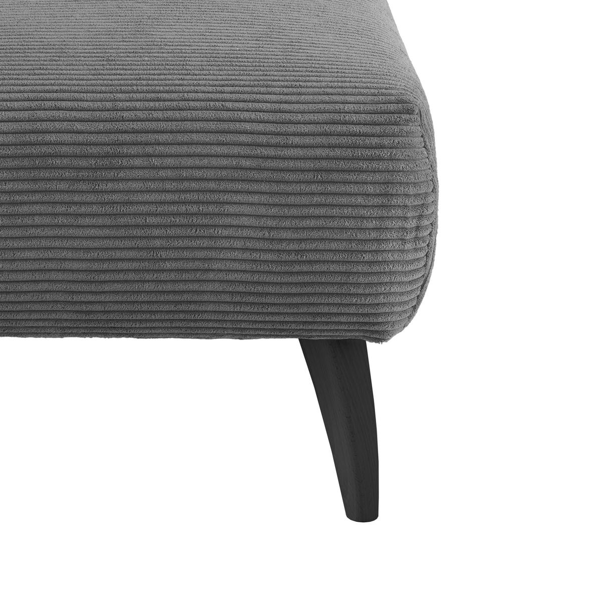 Hocker Colori Grau Cord - Schwarz/Grau, MODERN, Holz/Textil (66/44/66cm) - MID.YOU