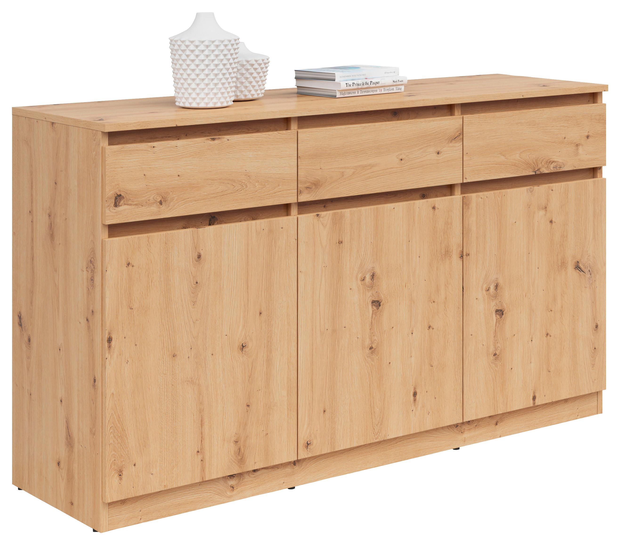 Kommode in Eiche Artisan - Eiche Artisan, Konventionell, Holzwerkstoff (135/81/42cm) - Mömax