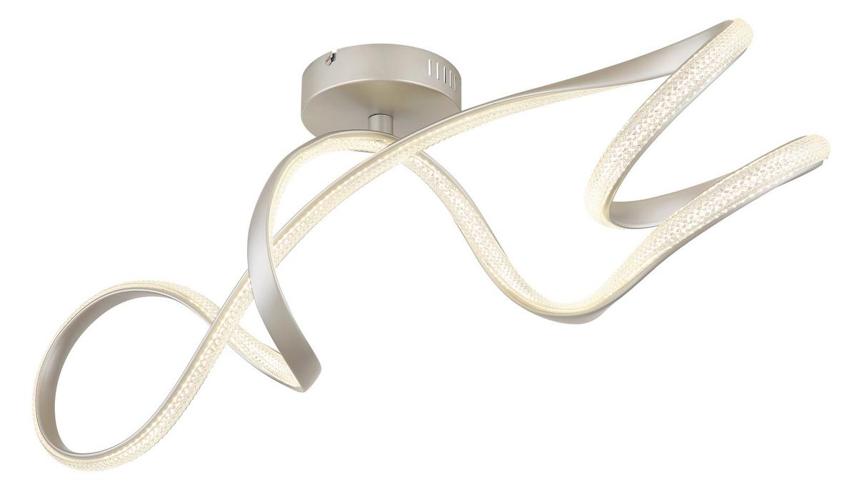 Led Mennyezeti Lámpa 67341dn Swirl - nikkelszínű/átlátszó, Design, műanyag/fém (90,8/28/33cm) - Globo
