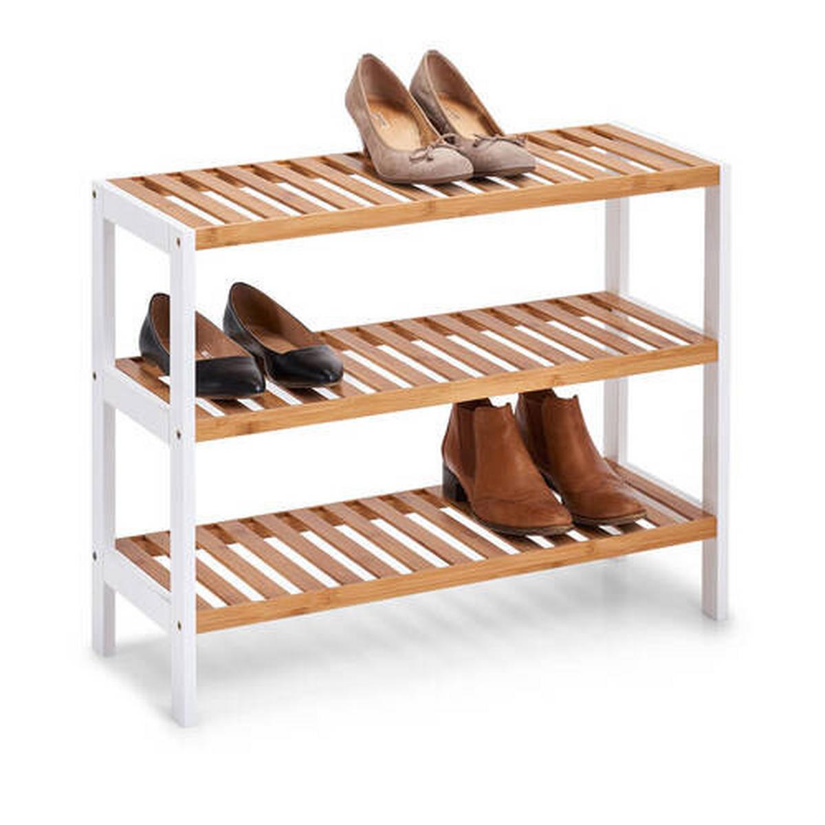 Schuhregal Naturfarben/Weiß - Naturfarben/Weiß, Basics, Holz/Holzwerkstoff (70/26/54cm) - Zeller Present