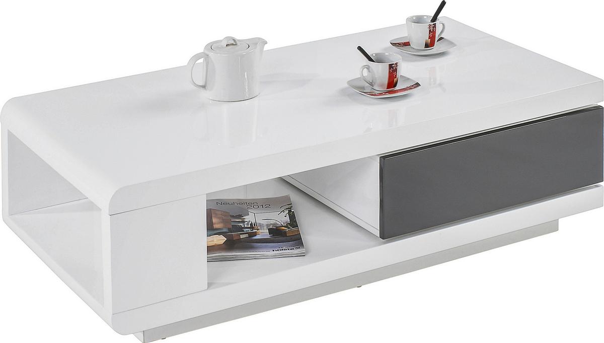 STOLIK KAWOWY CHICAGO - biały, Modern, materiał drewnopochodny (120/36/60cm)