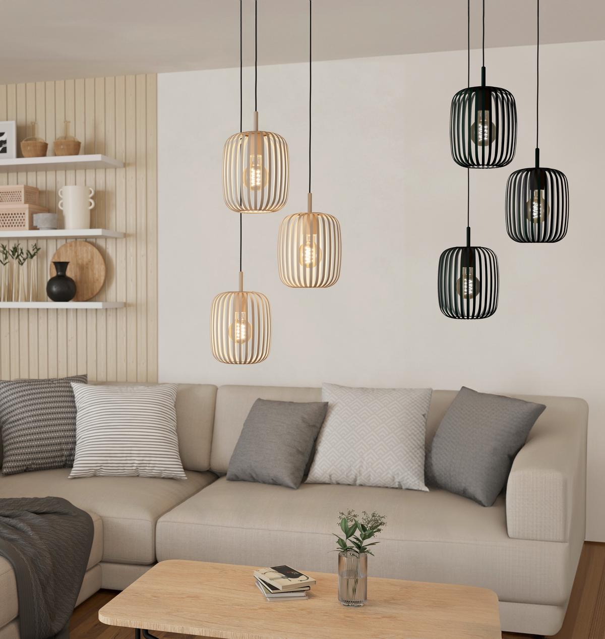 LAMPA WISZĄCA 900687 ROMAZZINA - kolor piaskowy, Design, metal (46/110cm) - Eglo