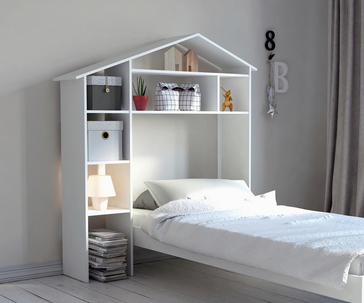 Überbauregal in Hausform Weiß - Weiß, Design, Holz/Holzwerkstoff (148/155/31cm) - Livetastic