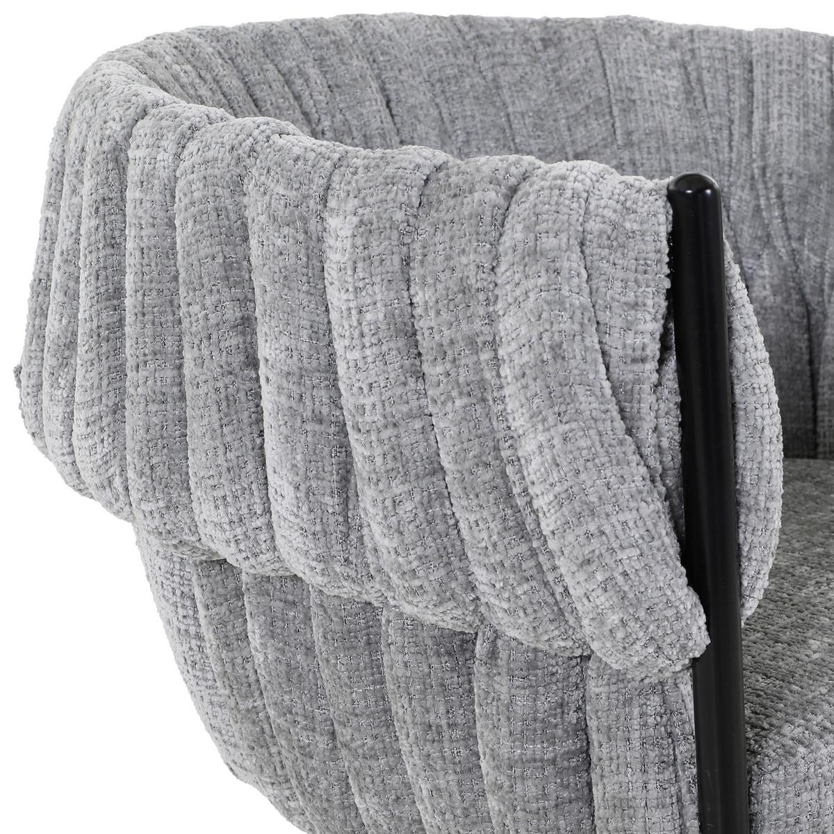 KRZESŁO Z PODŁOKIETNIKAMI TWISTY - jasnoszary/czarny, Design, metal/tkanina (65/76/60cm) - Carryhome