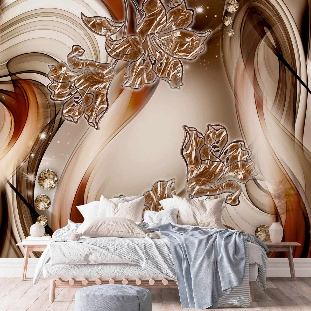 Fototapeta Brown Symphony, 100x70cm - bež/rjava, Trendi, tekstil (100/70cm) - artgeist