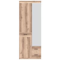 Dulap pentru hol Vancuover - culoare lemn stejar, Modern, sticlă/material pe bază de lemn (75/198/38cm) - Premium Living