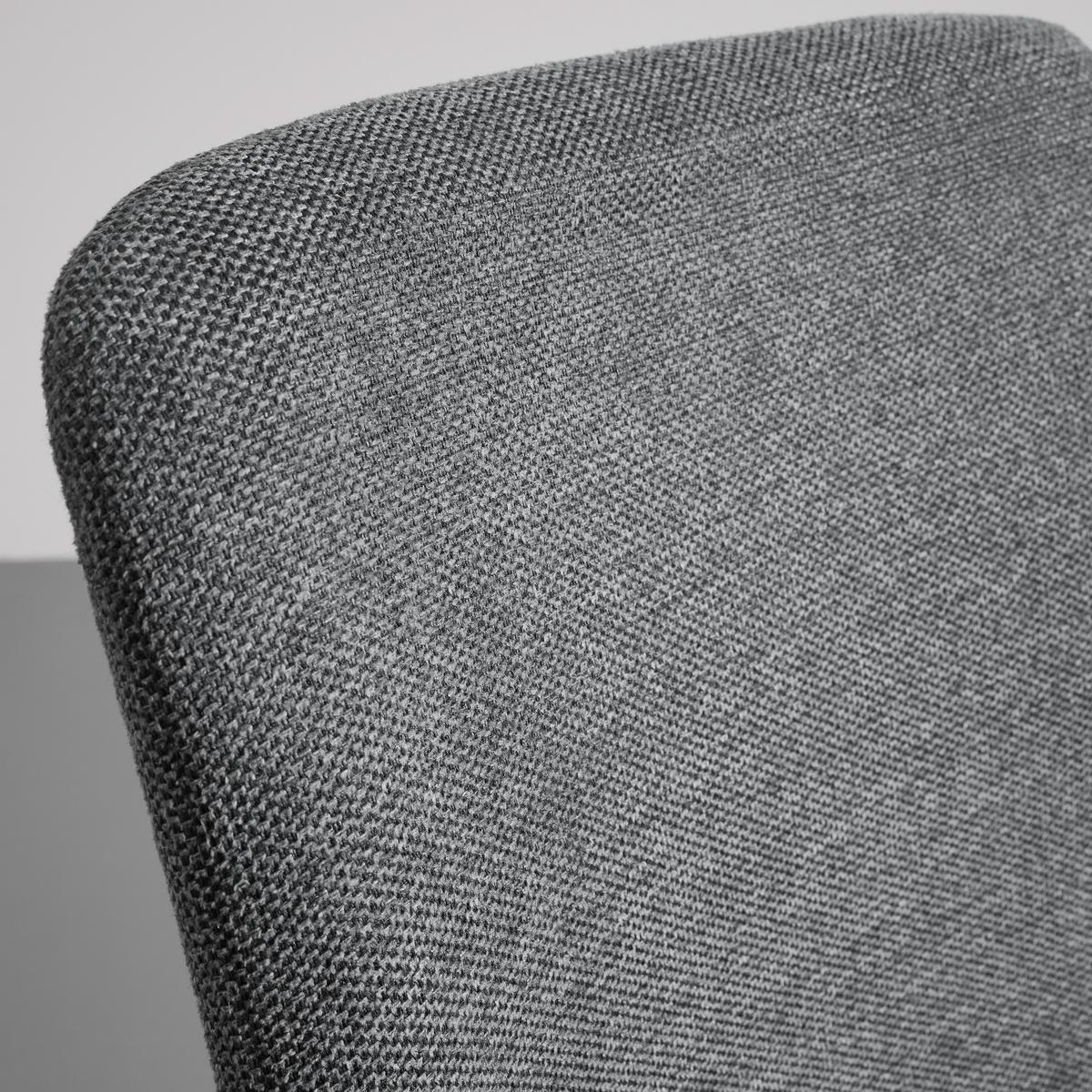 Stuhl Nele Grau Leinenoptik Gepolstert - Schwarz/Grau, MODERN, Holz/Textil (43/83/56cm) - Bessagi Home