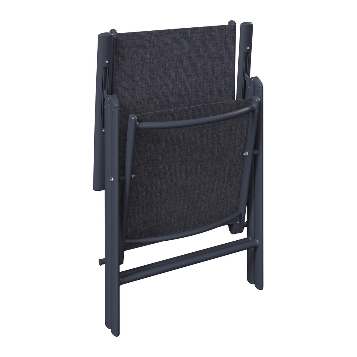 Vrtni Stol Niki, Antracit, Aluminij - temno siva/črna, Basics, kovina/umetna masa (56/106/54cm)