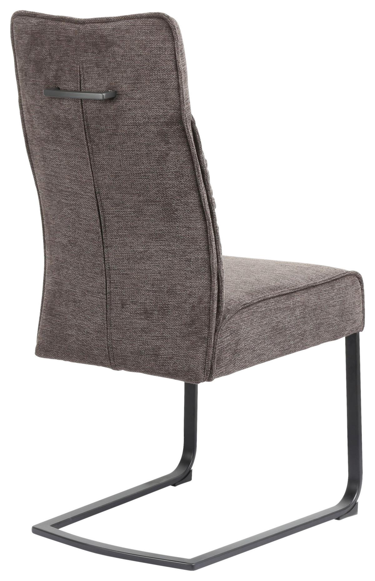 KRZESŁO NA PŁOZIE BUFFY - czarny/brązowy, Design, metal/tkanina (44/102/64cm) - Novel