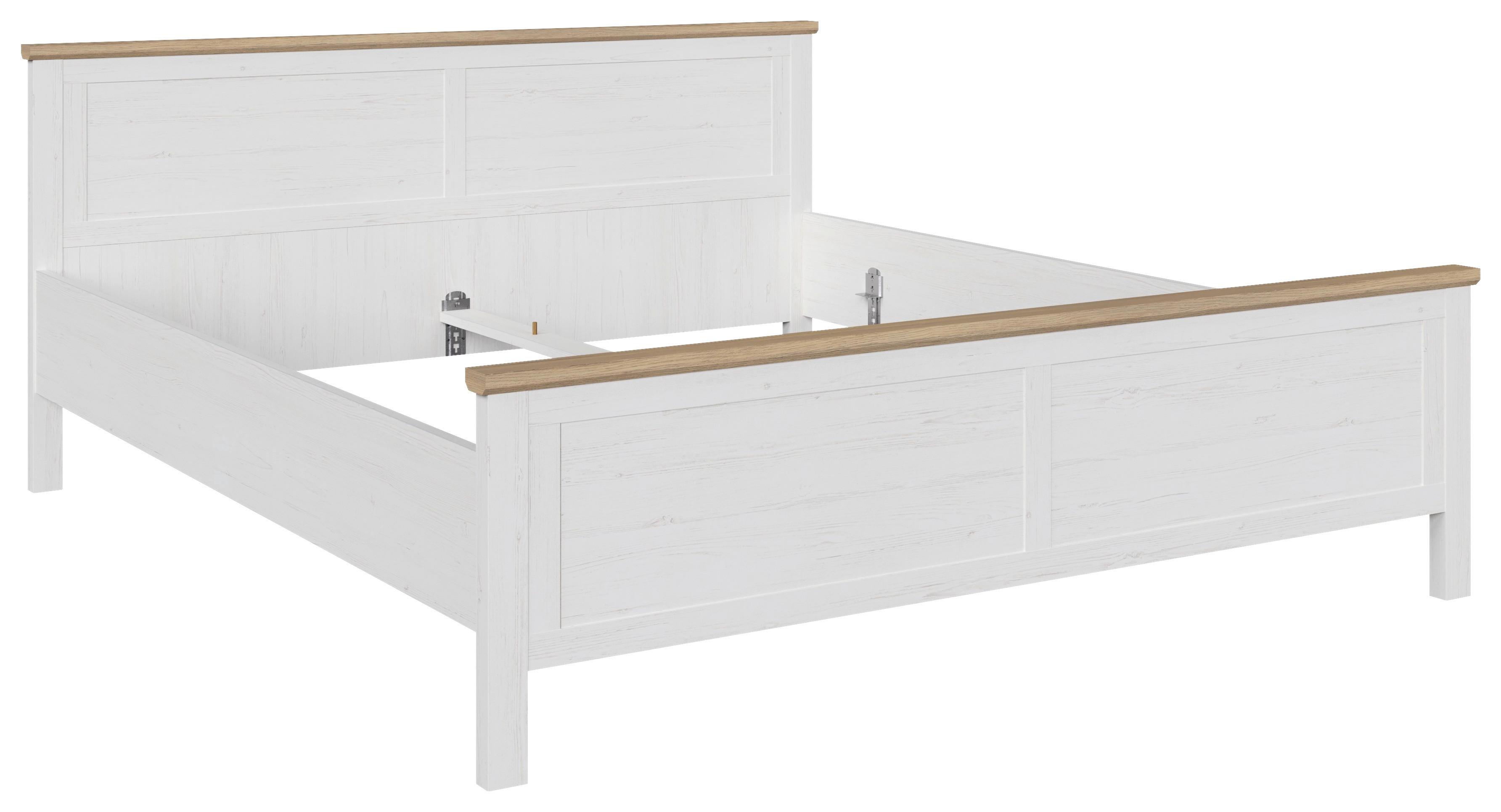 SÄNG KORSIKA -EXKLUSIV- - ekfärgad/pinjefärg, Romantik / Lanthus, trämaterial (180/200cm) - Mömax