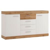 Komoda Merida - bijela/bijela visoki sjaj, Romantično / ladanjski, drvni materijal/metal (157,6/87,35/41,9cm) - Modern Living