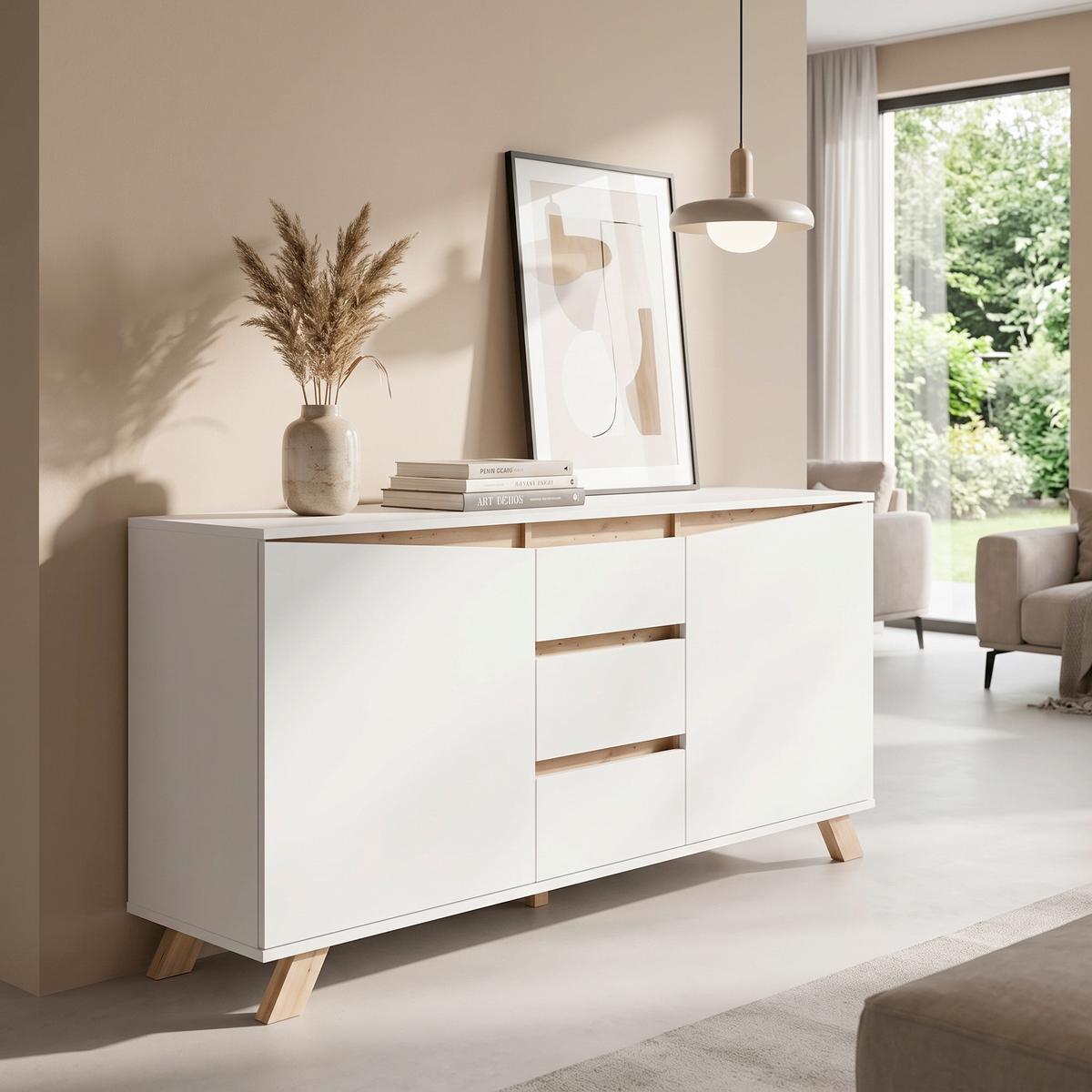 Sideboard B:160 cm Valentin 02 Weiß/Artisan Eiche Dekor online kaufen ➤ mömax