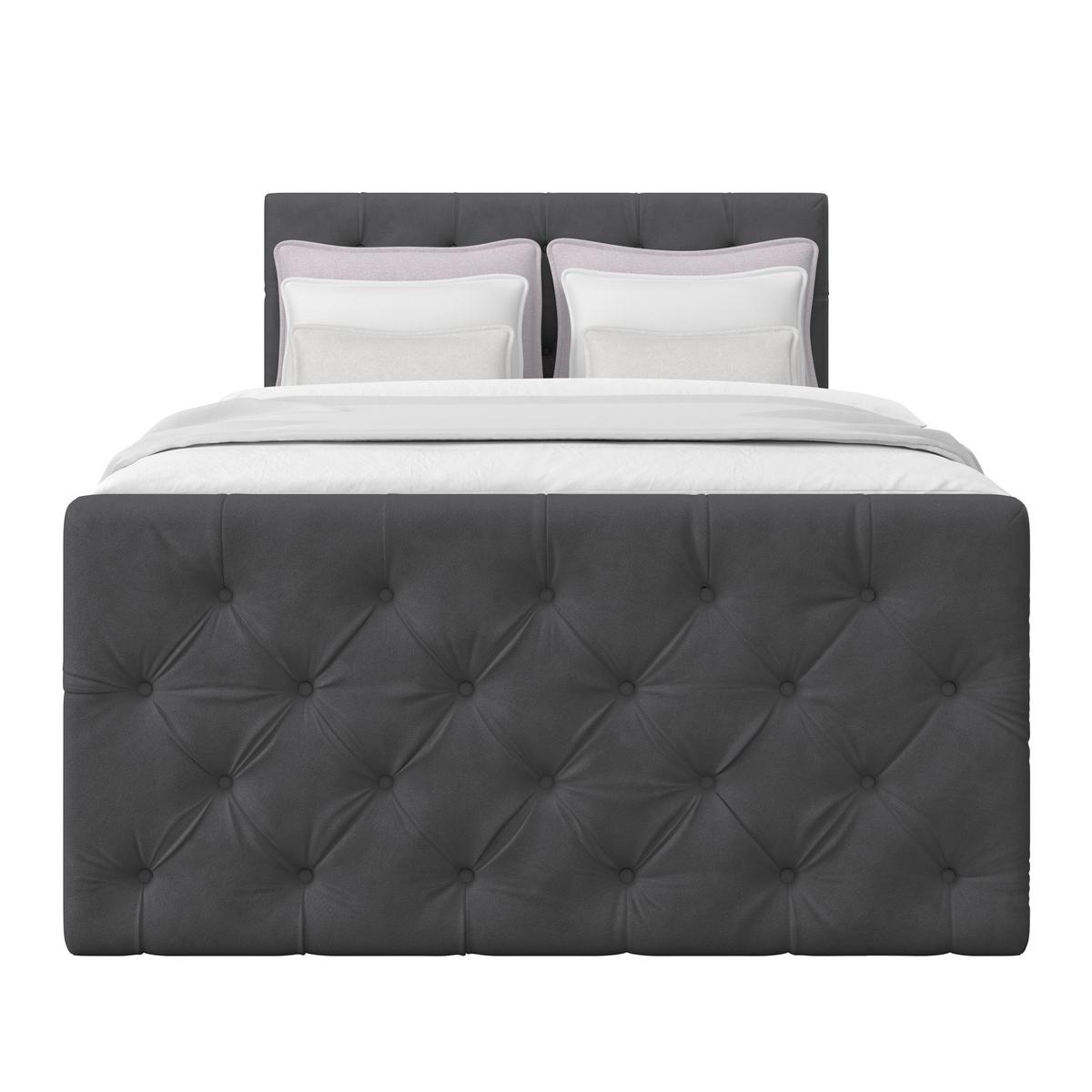 Boxspring Krevet Elio - boje grafita/bež, Romantično / ladanjski, tekstil/plastika (140/200cm) - Modern Living