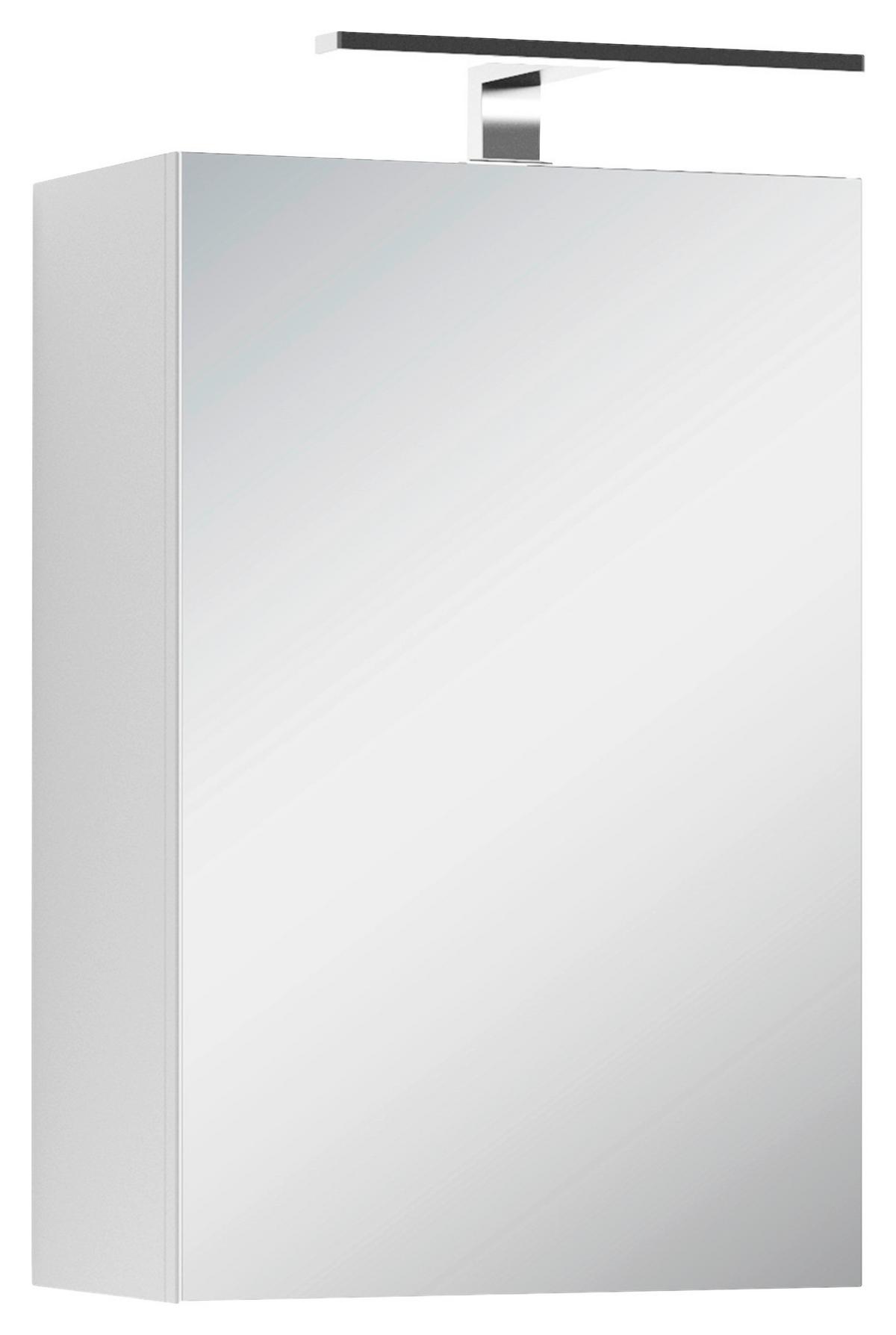 Spiegelschrank Spree mit LED 1 Tür BHT 40x60x20 cm Weiß - MODERN, Glas/Holzwerkstoff (40/60/20cm) - MID.YOU