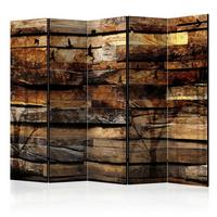 Paravent Reflection of Nature II Braun/Schwarz - Schwarz/Braun, Basics, Holz/Textil (225/172/3cm) - artgeist