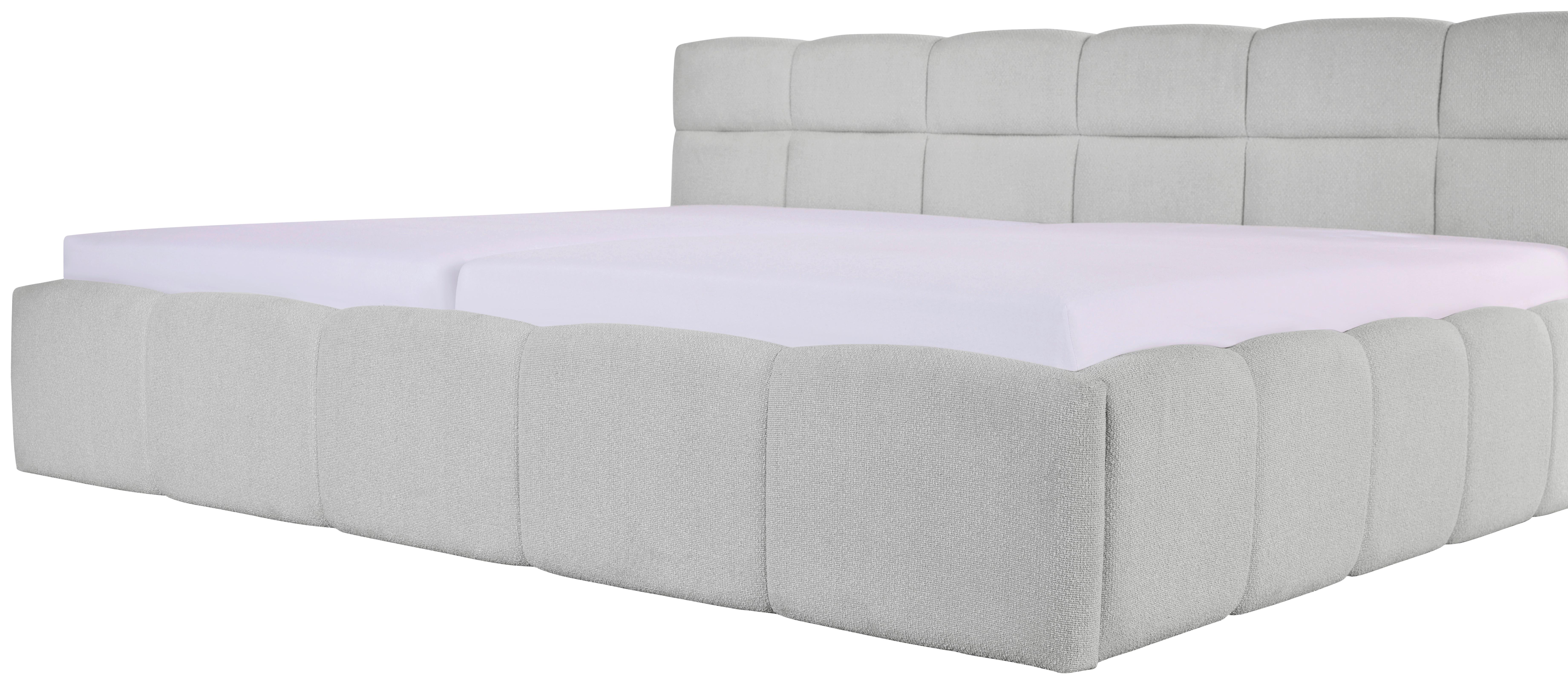 STOPPAD SÄNG ASCONA -EXKLUSIV- -BASED- - ljusgrå/svart, Klassisk, textil/plast (240/200cm) - Based