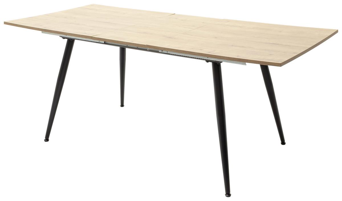 Raztegljiva Jedilna Miza Barbuda, 160-200 X 90 Cm - črna/divji hrast, Moderno, kovina/leseni material (160-200/90/76cm) - MID.YOU