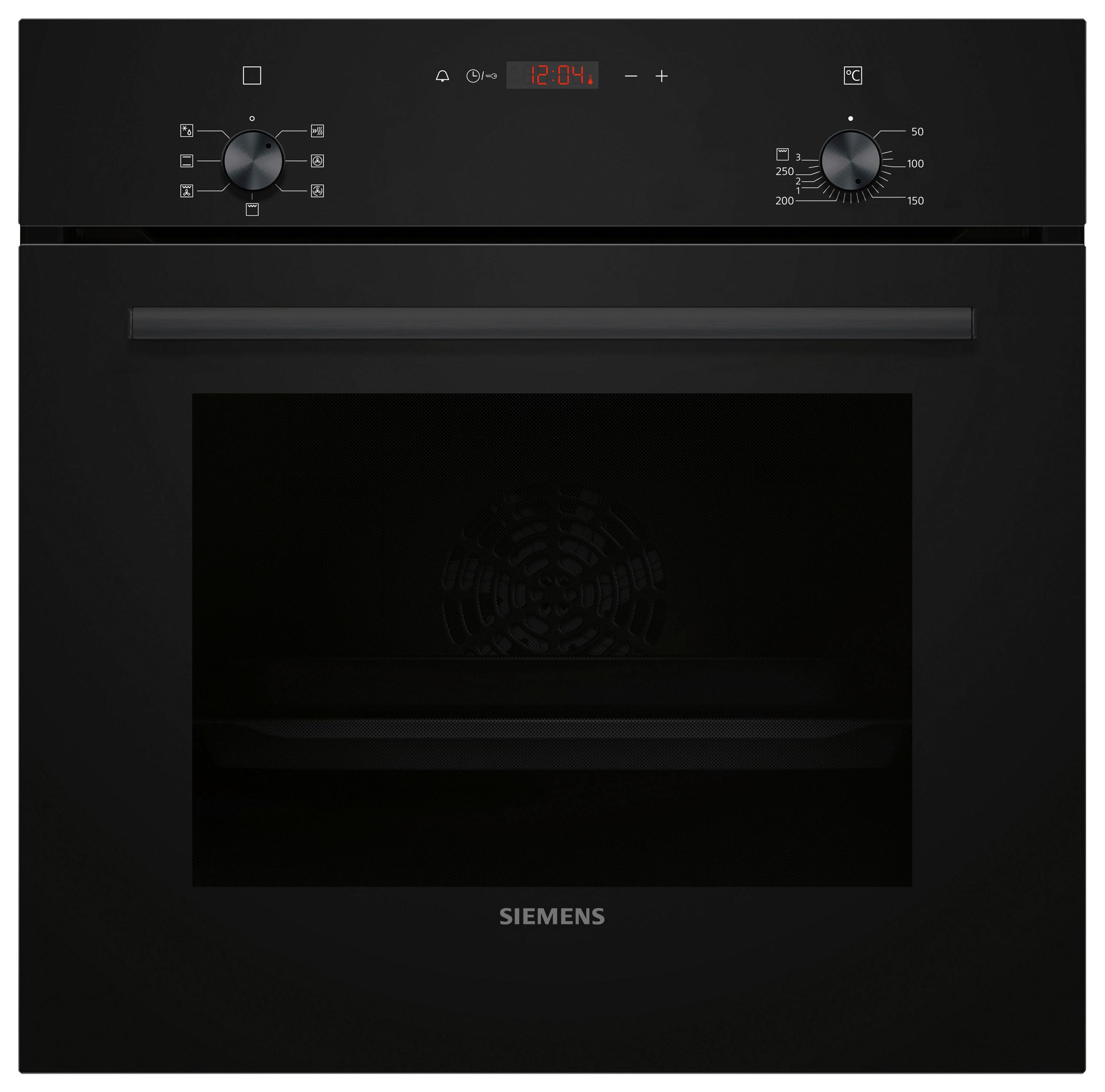 Einbaubackofen HB013FBB1 Schwarz - Schwarz, MODERN, Glas/Metall (59,4/59,5/54,8cm) - Siemens