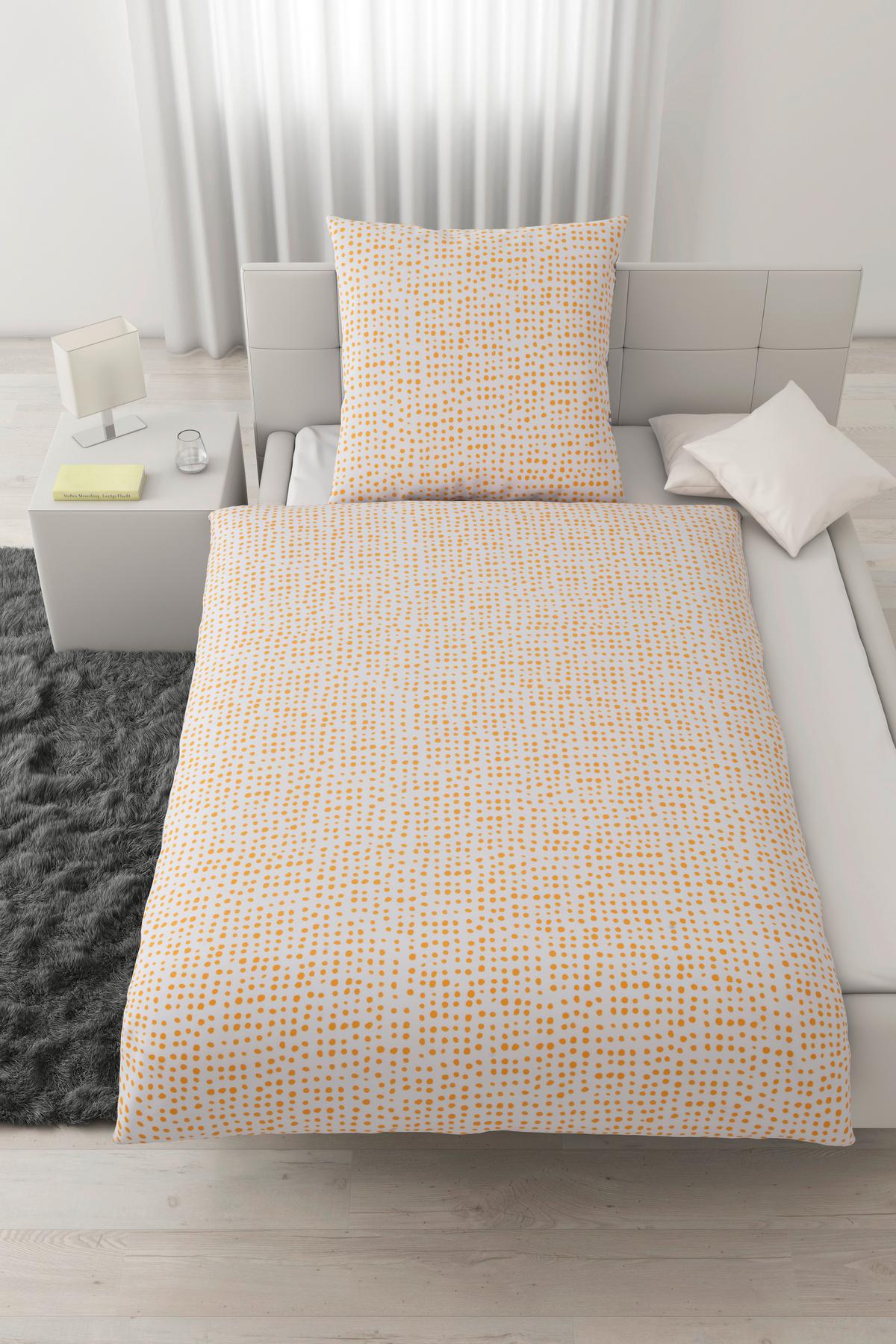 Wendebettwäsche Luise Grau/Weiß/Gelb ca. 135x200 cm - Currygelb/Weiß, MODERN, Textil (135/200cm) - Modern Living