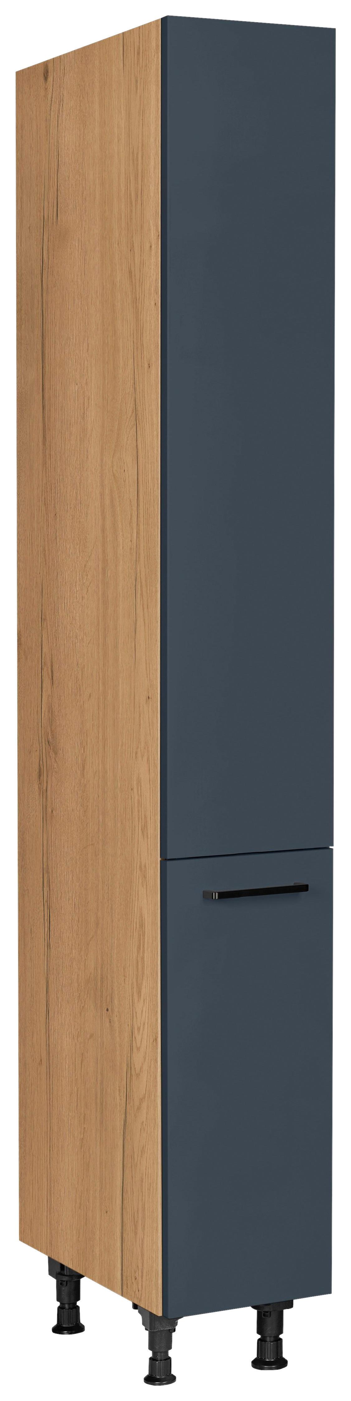 Apothekerschrank Easytouch Blau - Blau/Eichefarben, MODERN, Holzwerkstoff/Metall (30/216,6/58cm) - Nobilia