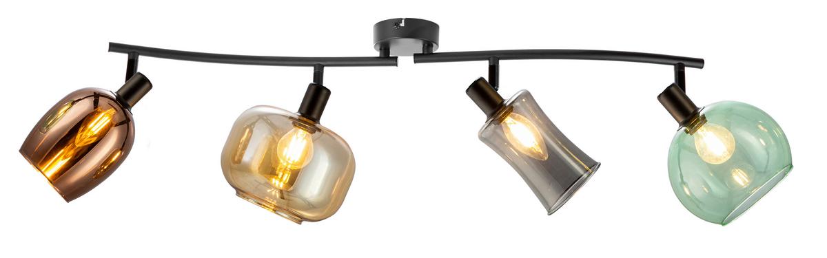 Stropna Svetilka Telesto - siva/zelena, Trend, steklo (70/29,5/23cm) - Globo