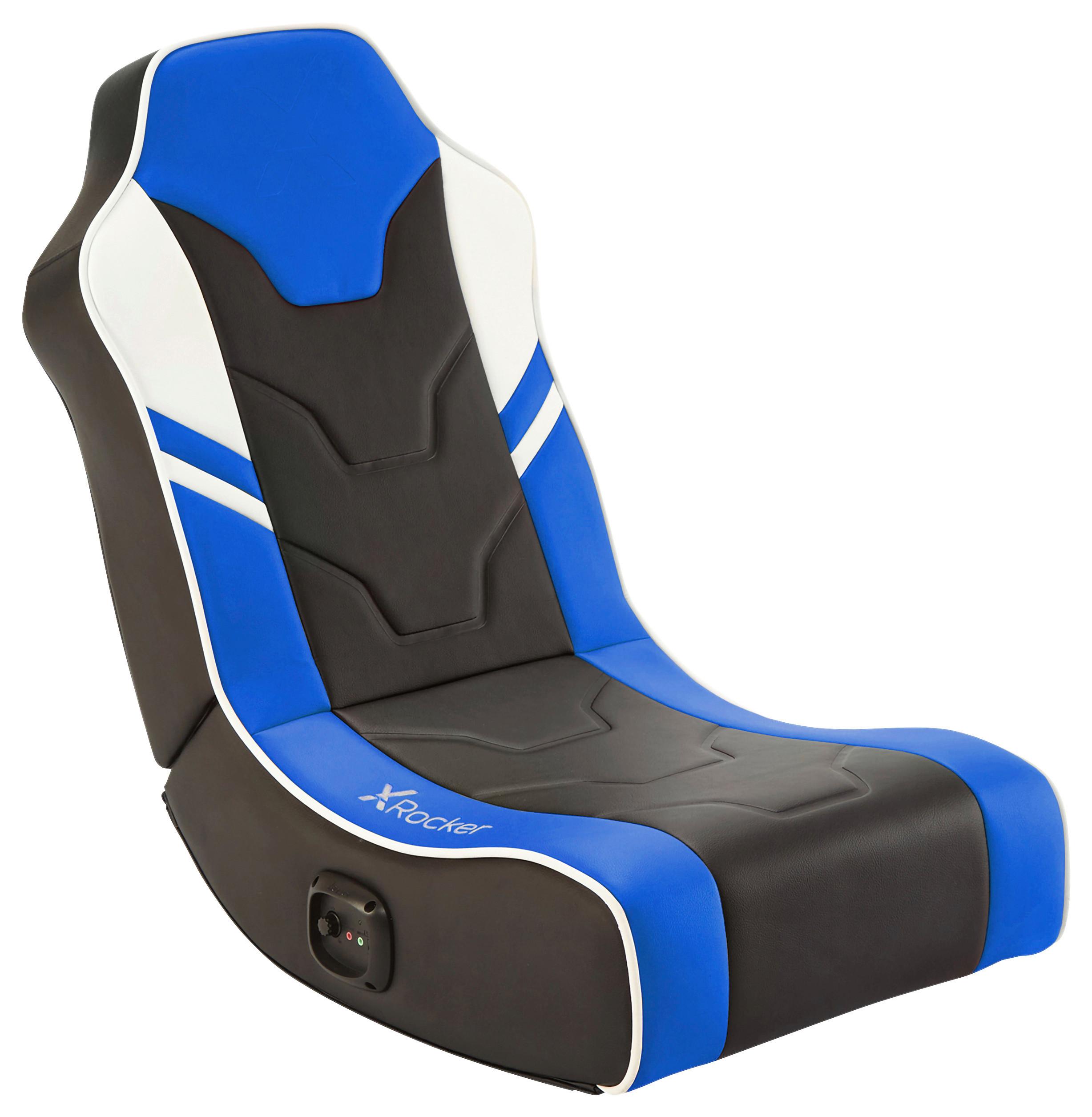Gamingsessel Shadow 2.0 ca. 42x64x75 cm Blau/Weiß/Schwarz - Blau, MODERN, Textil (42/64/75cm) - X Rocker
