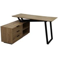 Schreibtisch Liam Eiche Artisan/Schwarz - Schwarz/Eiche Artisan, MODERN, Holzwerkstoff/Metall (140/76/120cm) - Bessagi Home