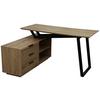 SKRIVBORD LIAM - svart/ek Artisan, Modern, metall/trämaterial (140/120/76cm) - Bessagi Home