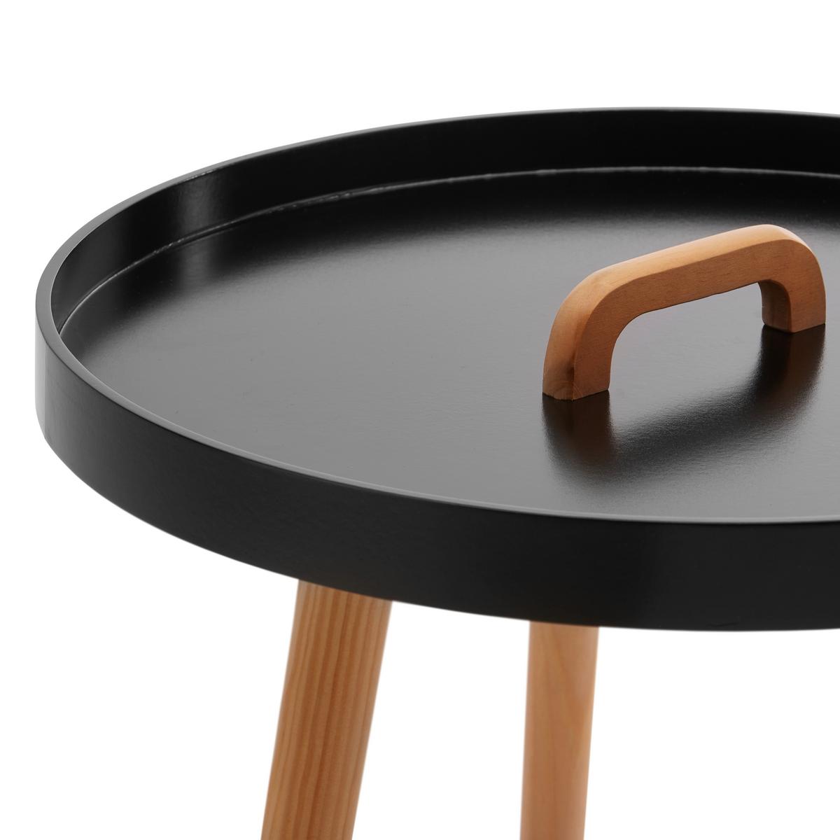 Beistelltisch Lia Schwarz Pinie MDF - Schwarz/Pinienfarben, MODERN, Holz (49,5/49,5/49,5cm) - Bessagi Home