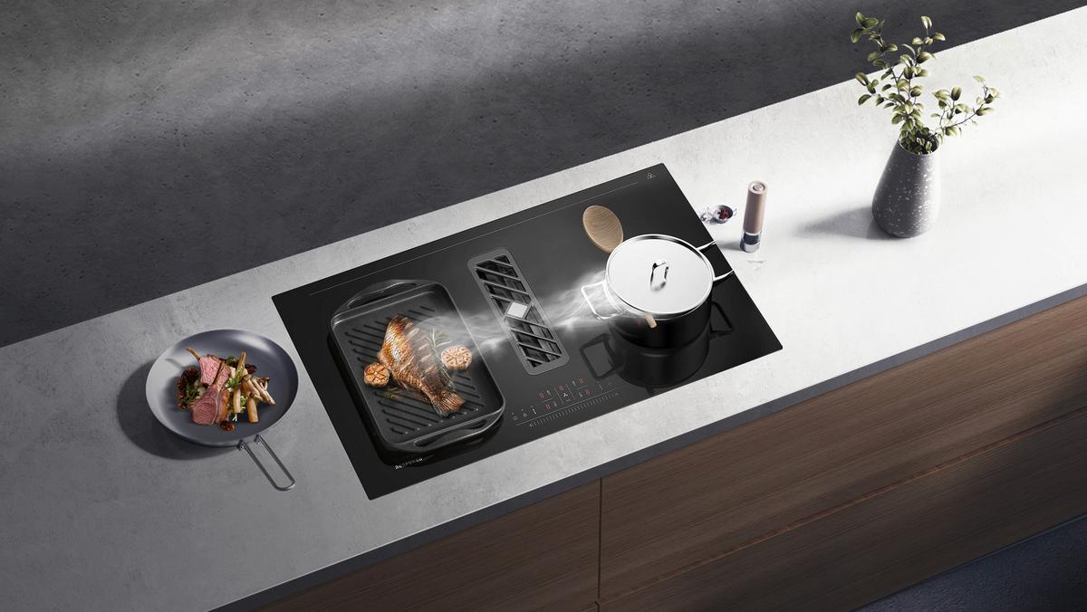 Kuhalna Plošča Z Napo Calima, 83x52cm - črna, Basics, steklo (83/20/51,5cm) - Respekta