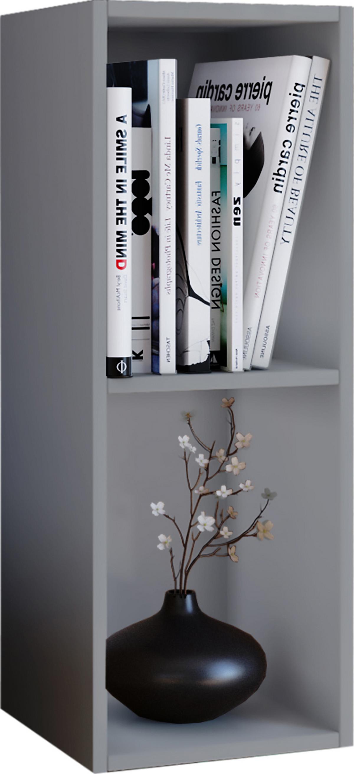 Pisarniški Regal Mendas, Siva - siva, Basics, leseni material (34/72/30cm) - MID.YOU