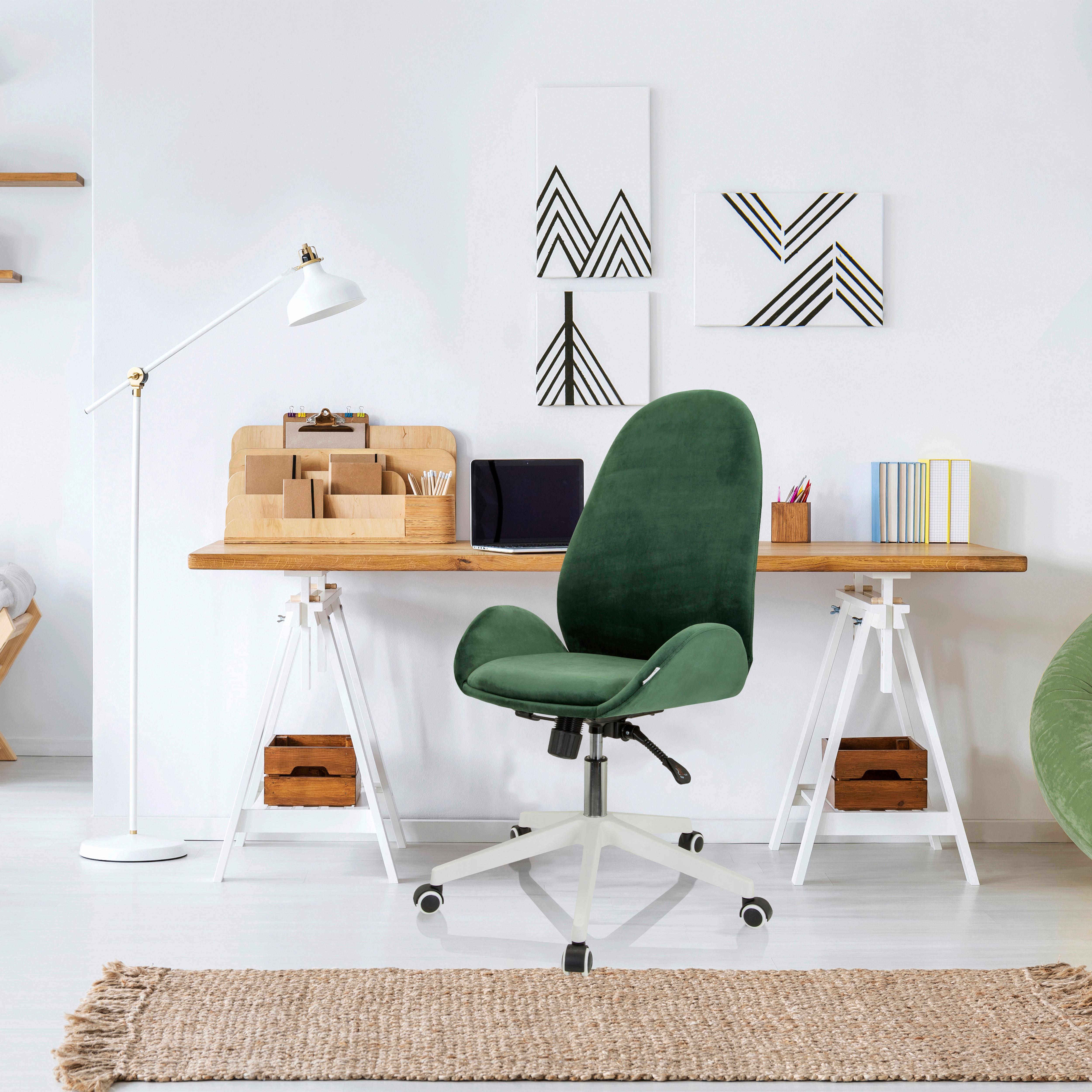 Vrtljivi Stol Avea, Zelena - zelena/bela, Basics, umetna masa/tekstil (56/104/58cm) - MID.YOU