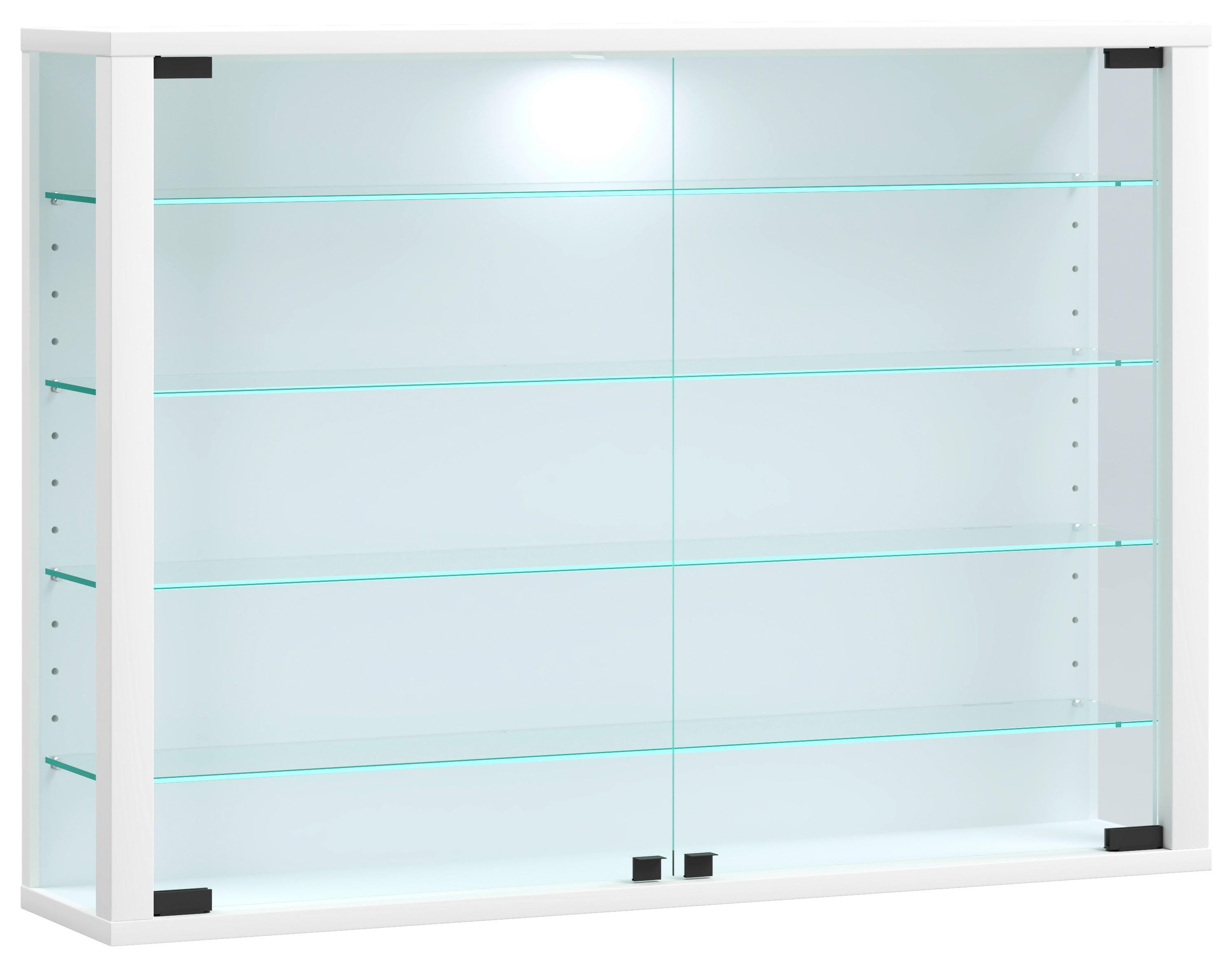 Hängevitrine Vitrosa L - Weiss, Design, Glas/Holzwerkstoff (83/60/18cm) - MID.YOU