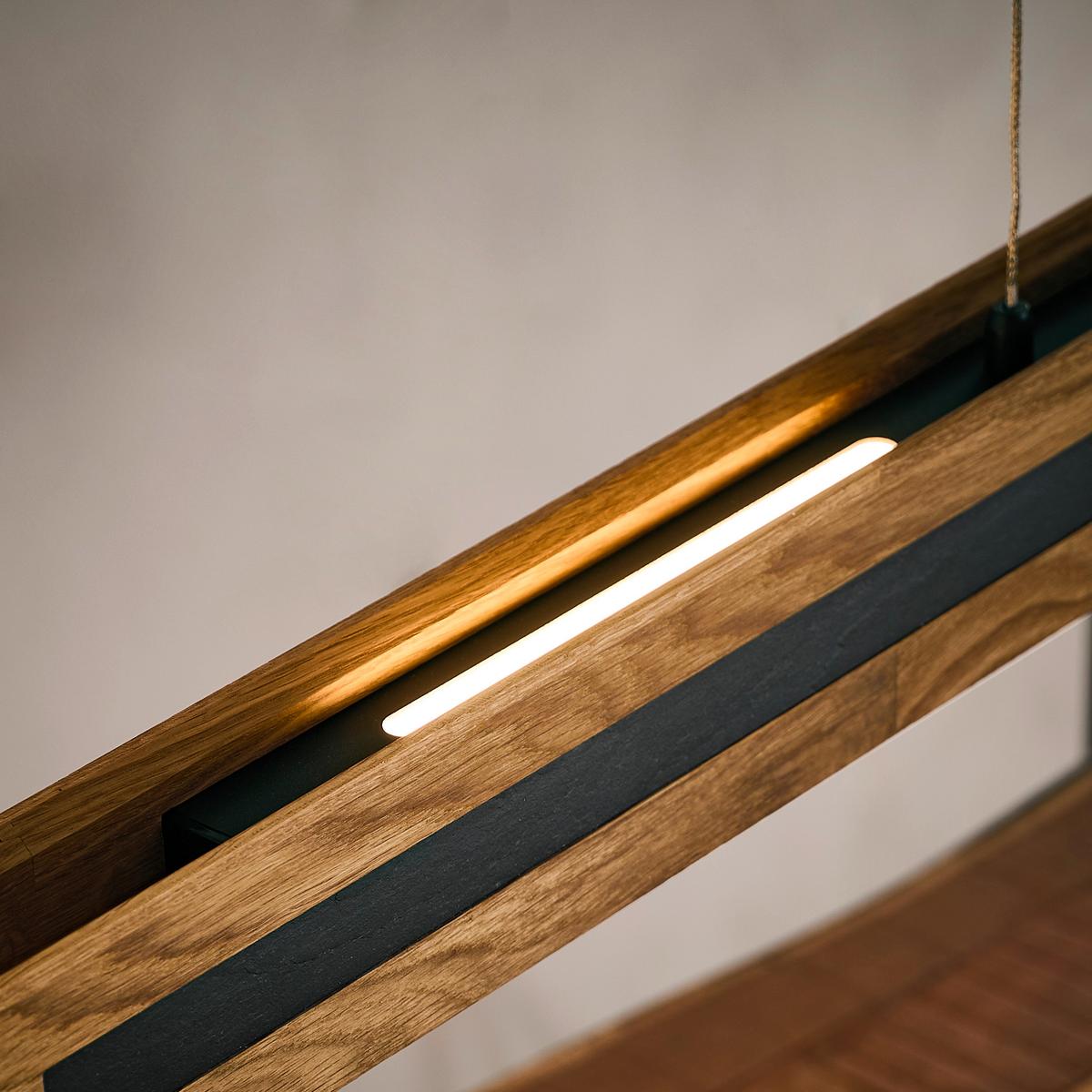 LAMPA WISZĄCA LED 141847 OBERSTDORF *WW* - czarny, Natur, metal/drewno (116/10/150cm) - Waldwelt