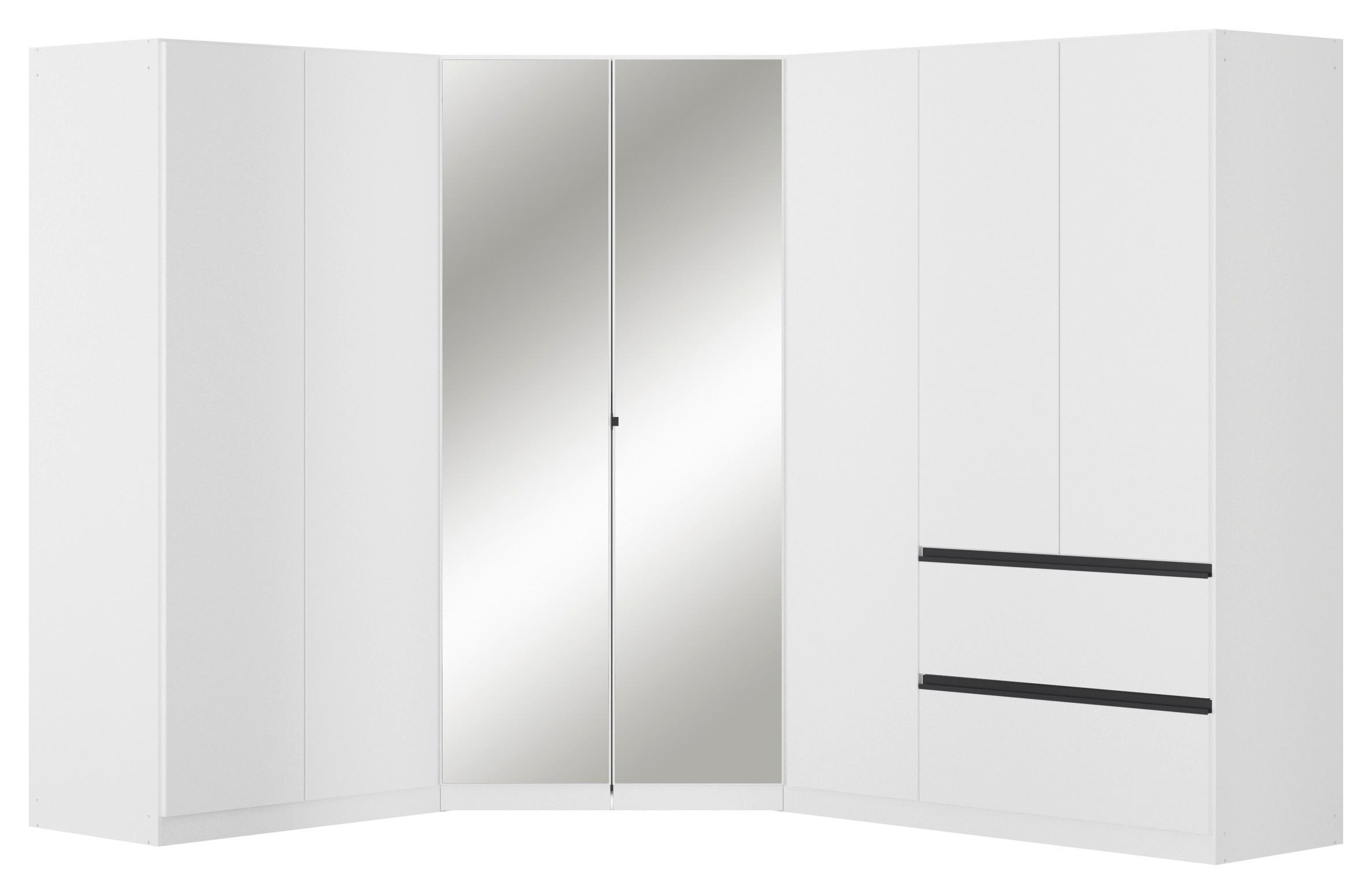 Kotna Omara Za Oblačila Costa, Bela, Siva - barve kroma/siva, Moderno, leseni material (208/197/253cm) - Rauch Möbel