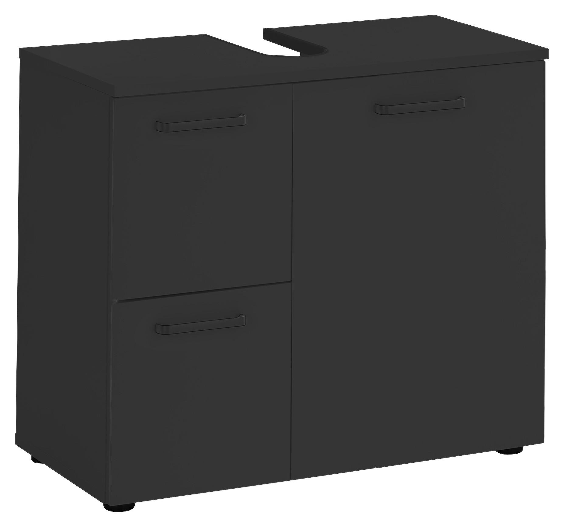 SZAFKA POD UMYWALKĘ VANICE - czarny, Modern, materiał drewnopochodny/tworzywo sztuczne (70/60/35cm) - MID.YOU